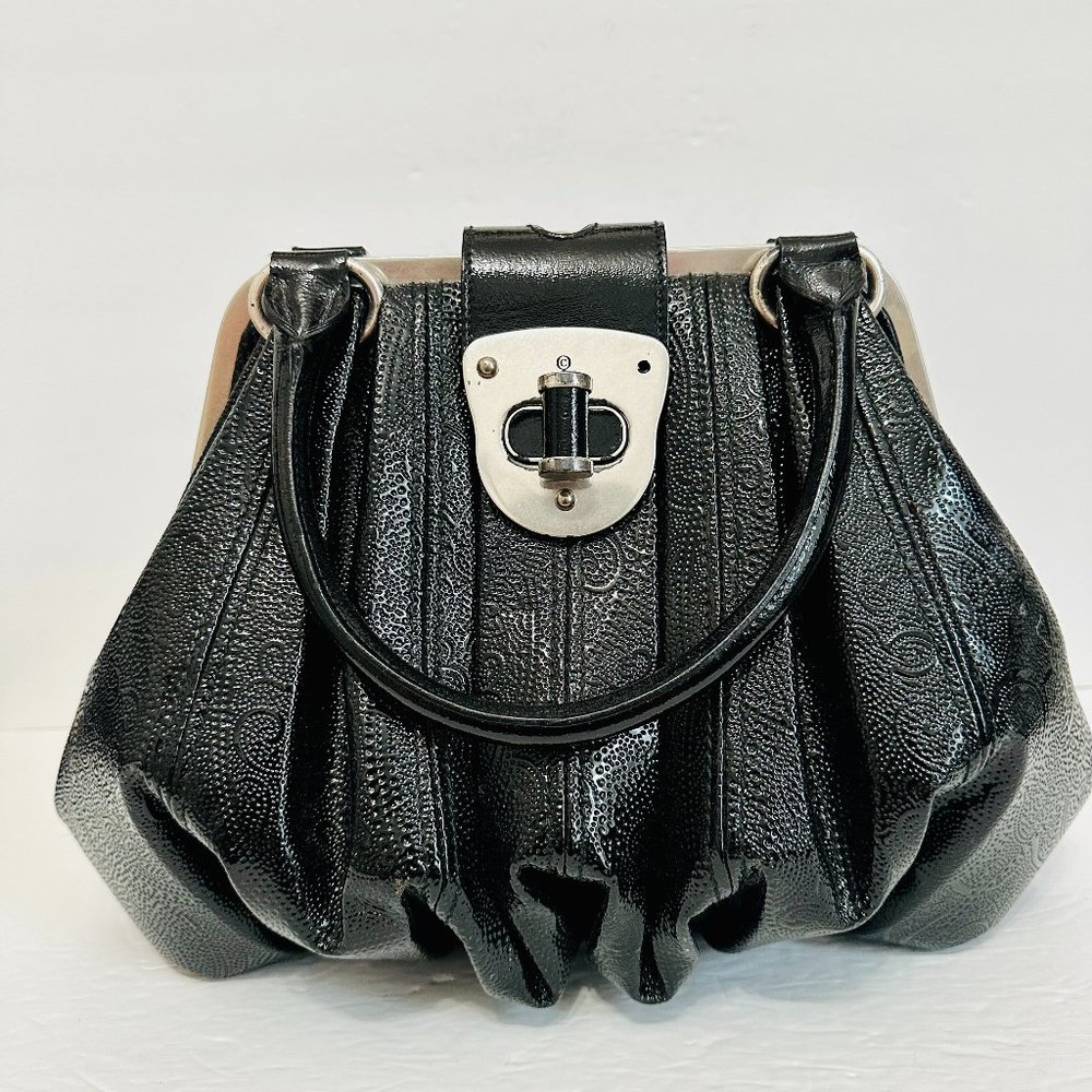 ALEXANDER MCQUEEN NOVAK PAISLEY PATENT LEATHER SATCHEL BAG LIMITED EDITION RARE - Picture 1 of 13